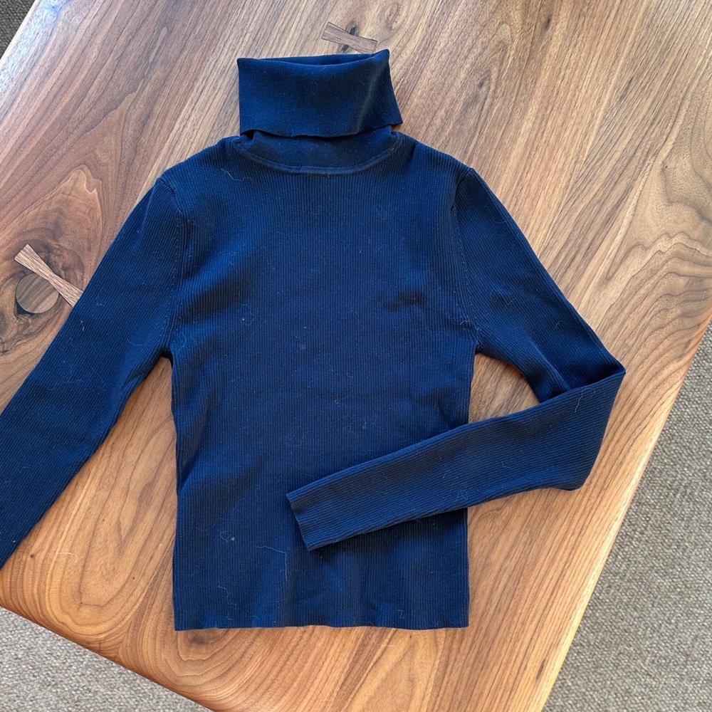 ALC Ribbed Cropped Turtleneck Top XS